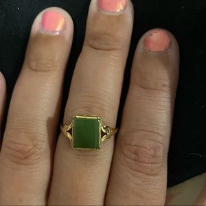 Jade and gold size 7.5 ring